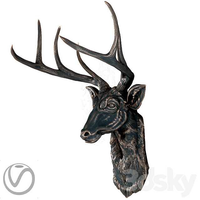 Head of a deer 3DS Max Model - thumbnail 2