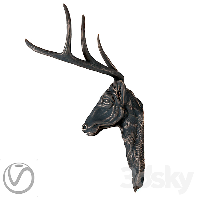 Head of a deer 3DS Max Model - thumbnail 3