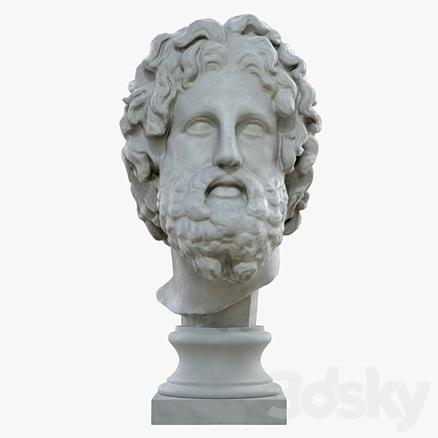 Head of Asclepius IV c. BC NS. 3ds Max - thumbnail 3