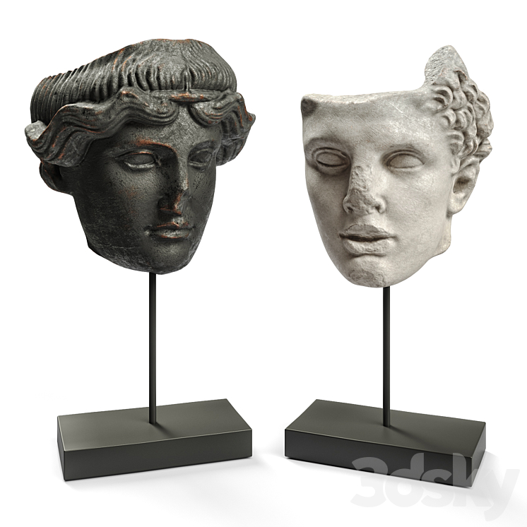 Hercules and Orpheus heads SCULPTURE 3DS Max Model - thumbnail 3