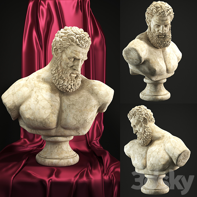 Hercules Bust 3DS Max Model - thumbnail 1