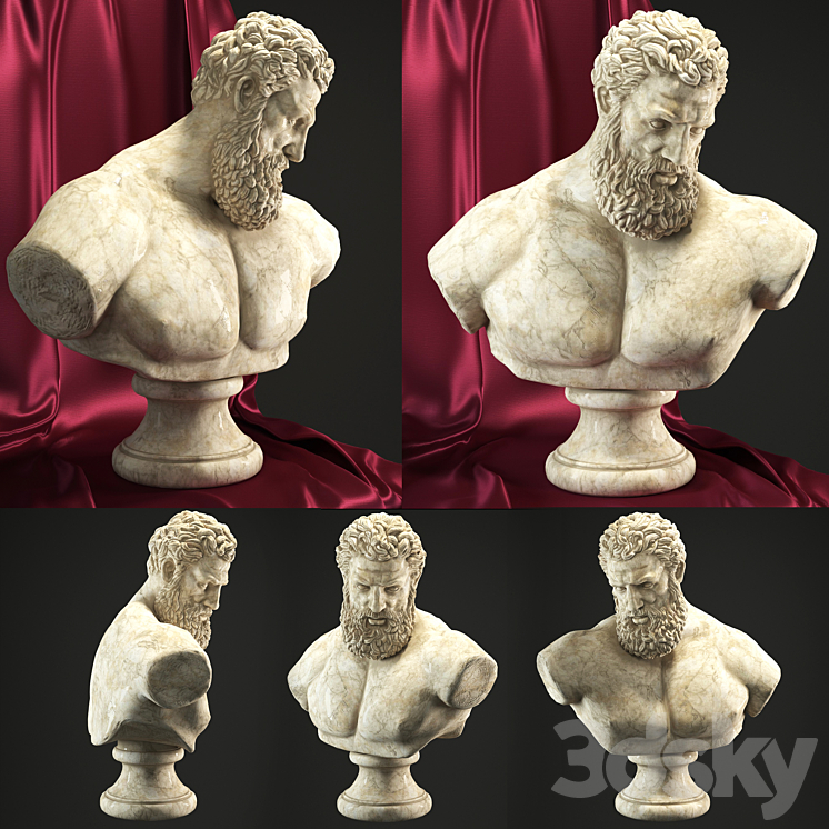 Hercules Bust 3DS Max Model - thumbnail 2