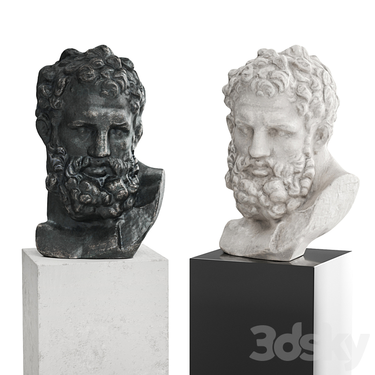 Hercules head bust 3DS Max Model - thumbnail 1