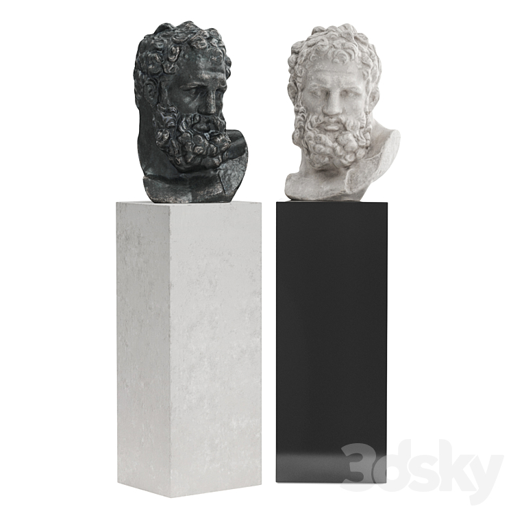 Hercules head bust 3DS Max Model - thumbnail 2