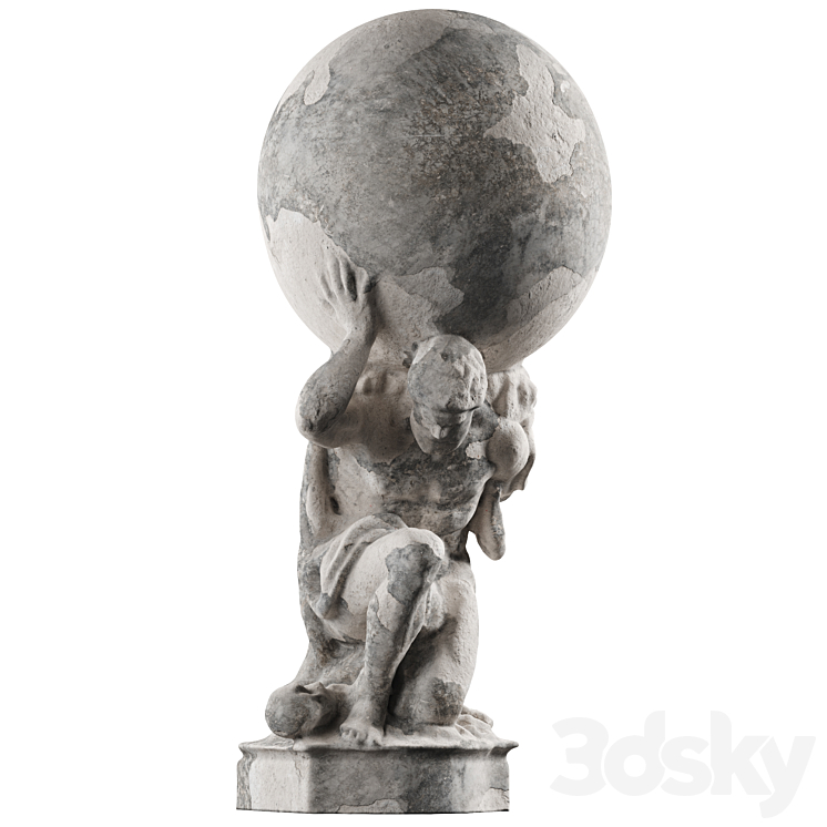 Hercules Holding Globe 3DS Max - thumbnail 1