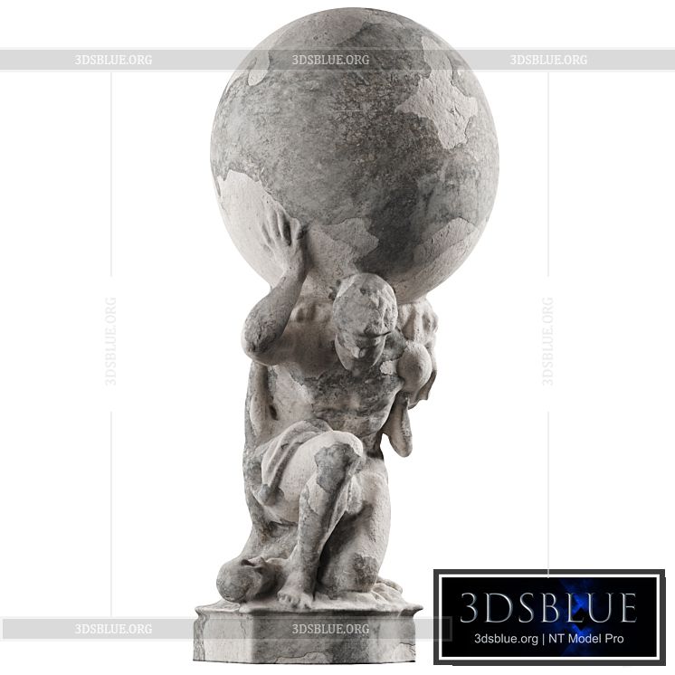 Hercules Holding Globe 3DS Max - thumbnail 3