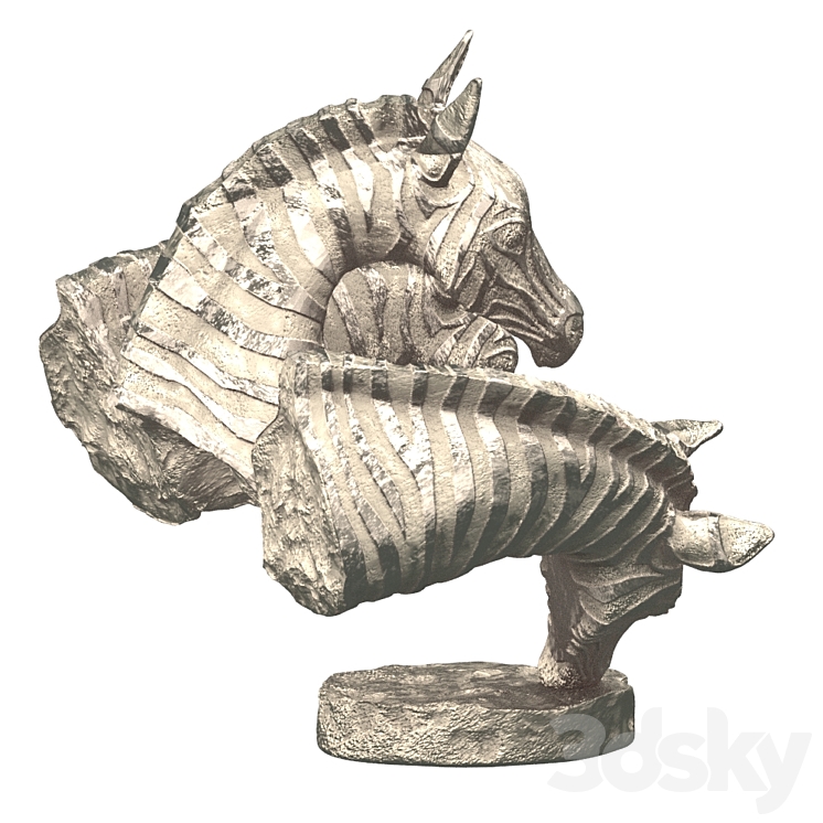 Hi-poly_sculpture of a zebra 3DS Max - thumbnail 2