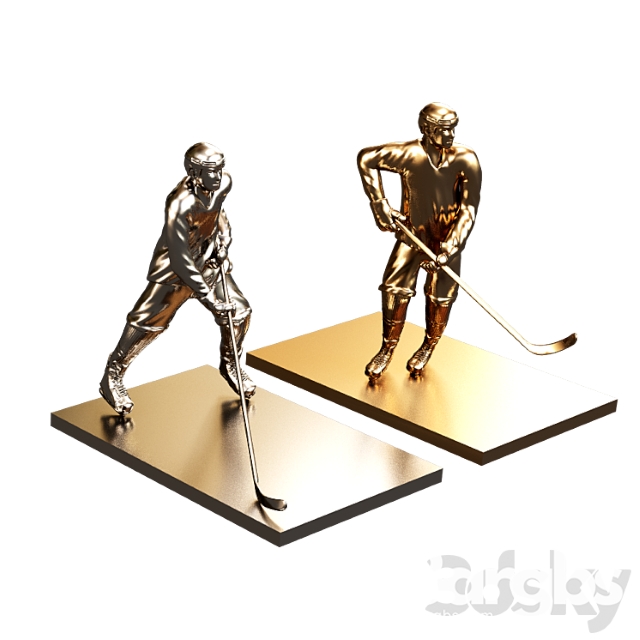 Hockey players  metal 3dsmax Download - thumbnail 1