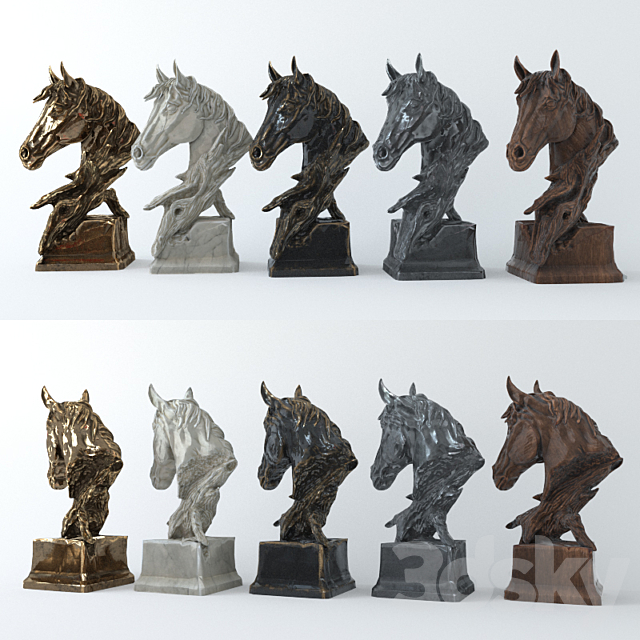 Horse Head Sculpture 3DSMax File - thumbnail 2