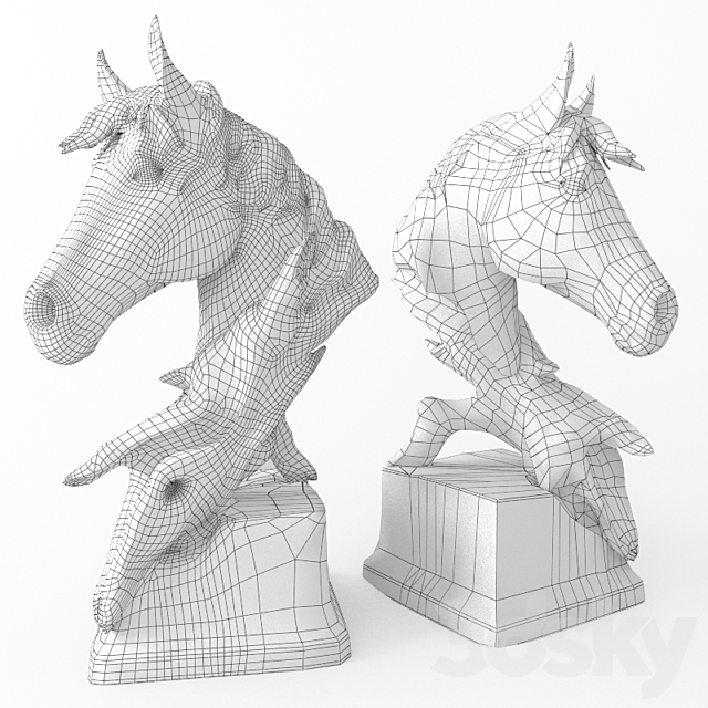 Horse Head Sculpture 3DSMax File - thumbnail 3