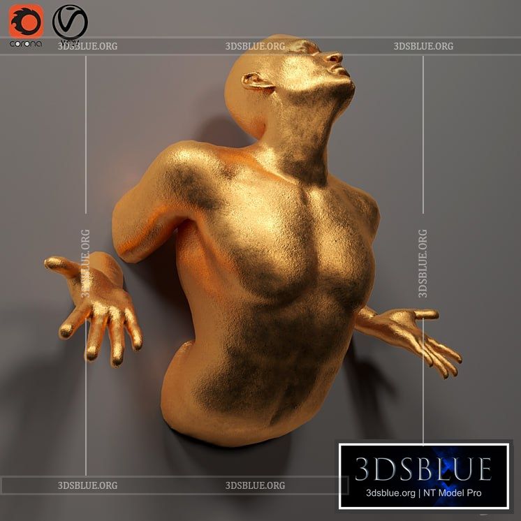 human sculpture_wall art_01 3DS Max - thumbnail 3