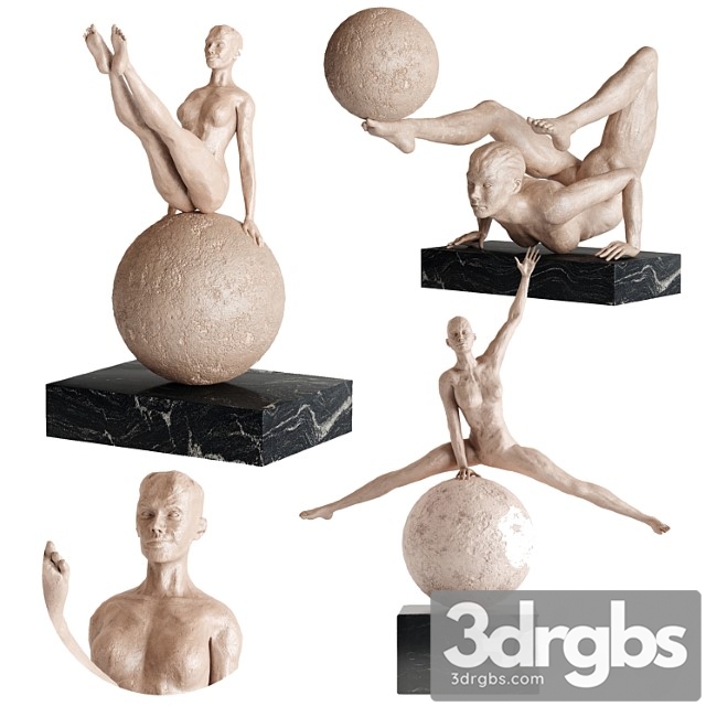 Human sculptures 12(girls with balls) - thumbnail 1