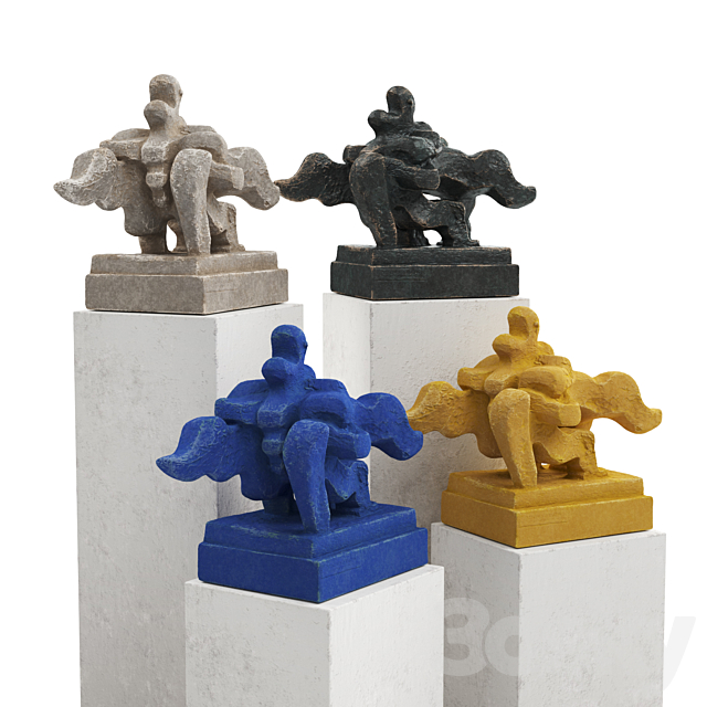 Jacques lipchitz Engel sculpture 3DS Max Model - thumbnail 2