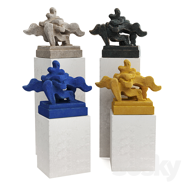 Jacques lipchitz Engel sculpture 3DS Max Model - thumbnail 3