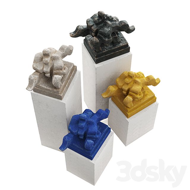 Jacques lipchitz Engel sculpture 3DS Max Model - thumbnail 4