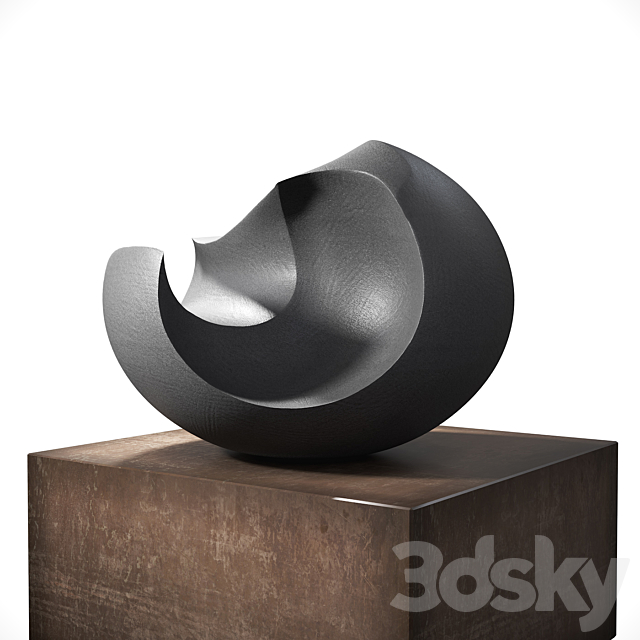 James Oughtibridge Jet Black Concave sculpture 3DSMax File - thumbnail 3