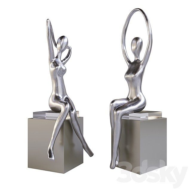 Jaylene Figurines S _ 2 Uttermost 3ds Max - thumbnail 2