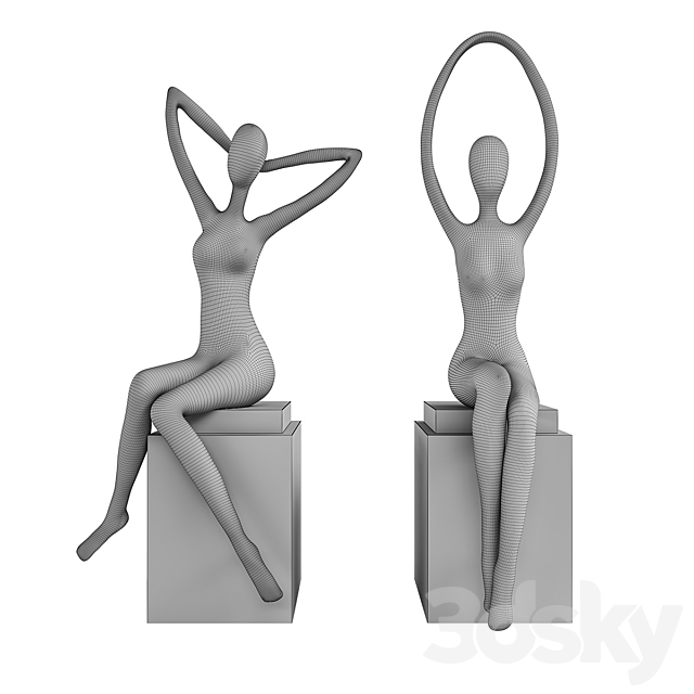 Jaylene Figurines S _ 2 Uttermost 3ds Max - thumbnail 3