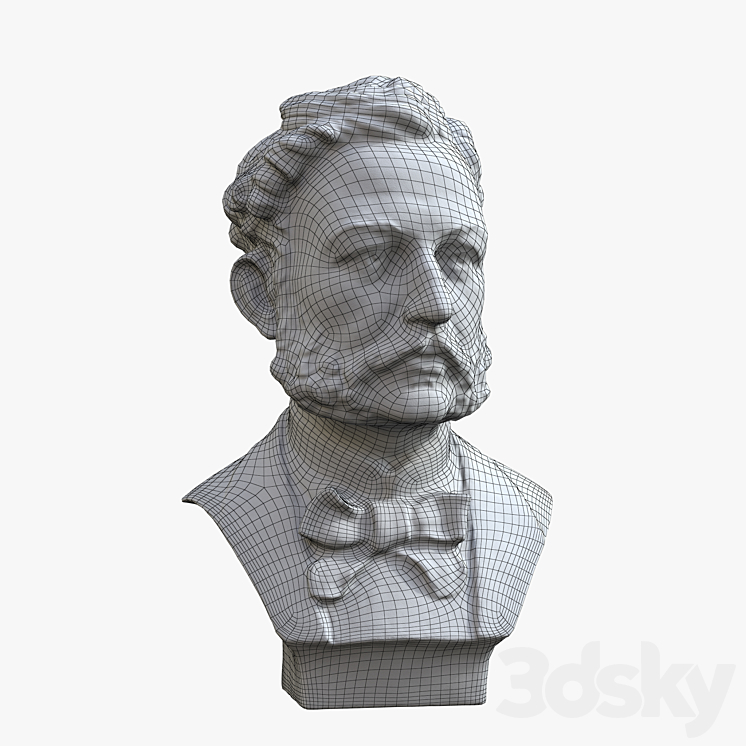 Jean-Henri Dunant (1828 – 1910) founder of the red cross 3DS Max - thumbnail 2