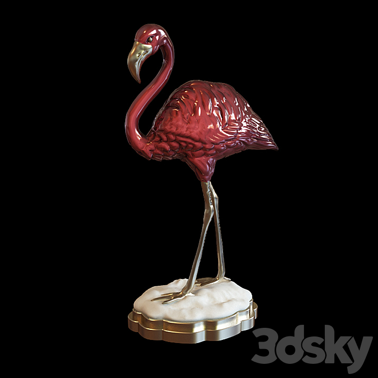 John-Richard Porcelain Pink Flamingo 3DS Max - thumbnail 1