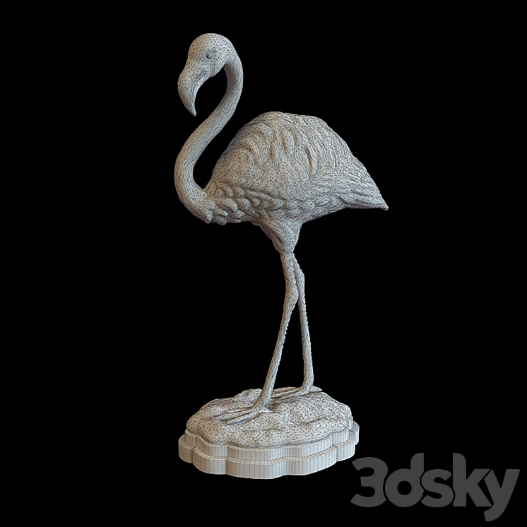 John-Richard Porcelain Pink Flamingo 3DS Max - thumbnail 2