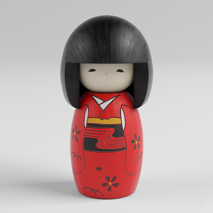 Kokeshi Doll 3DS Max - thumbnail 1