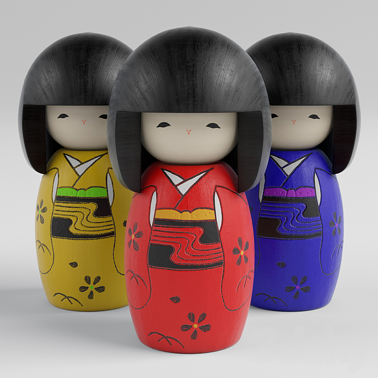 Kokeshi Doll 3DS Max - thumbnail 2