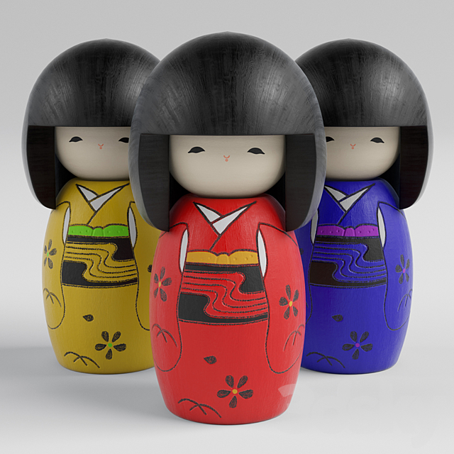 Kokeshi Doll 3DSMax File - thumbnail 2