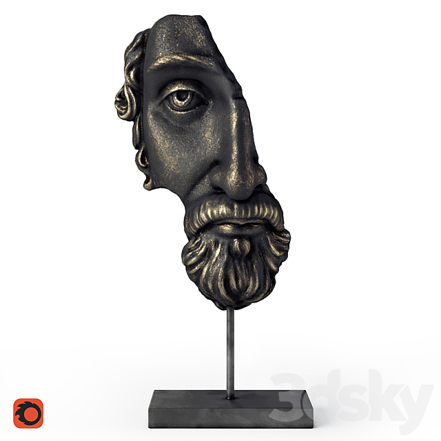 La Redoute Waraji Face Shaped Figurine 3ds Max - thumbnail 1