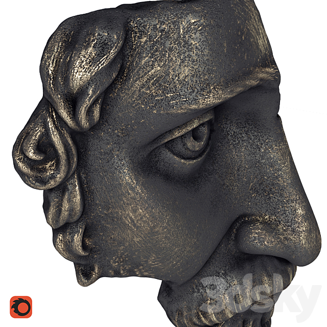 La Redoute Waraji Face Shaped Figurine 3ds Max - thumbnail 2