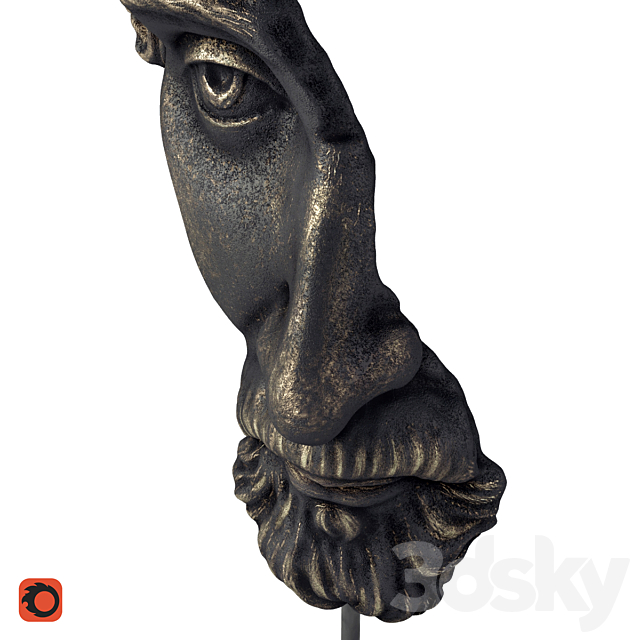 La Redoute Waraji Face Shaped Figurine 3ds Max - thumbnail 3