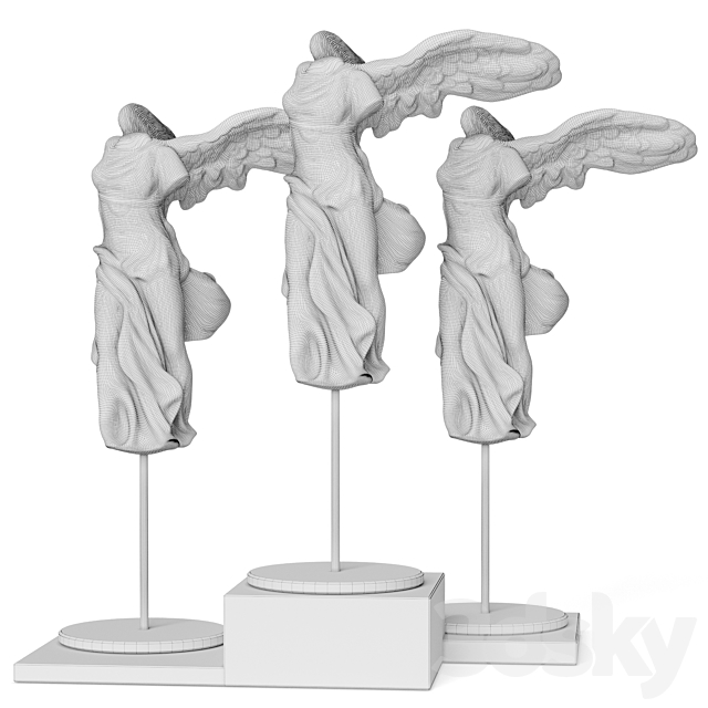 La victoire de samothrace statuette set 3DS Max Model - thumbnail 4