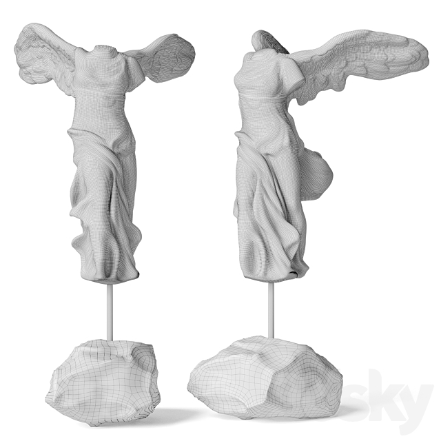 Lalique la victoire de samothrace statuette 3DSMax File - thumbnail 4