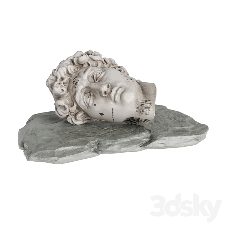 Laying David face 3DS Max Model - thumbnail 2