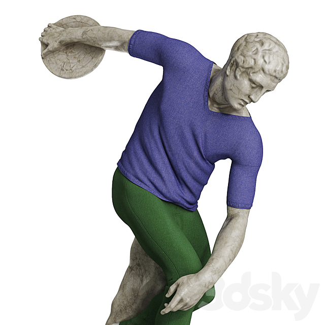 Leo Caillard Discobolus cloth 3ds Max - thumbnail 3