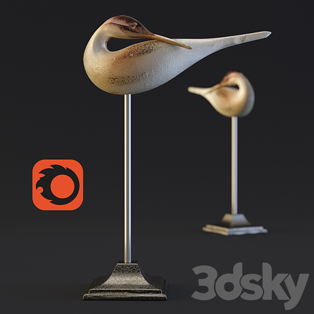 Libra Dunes Golden Sandpiper Sculpture 3DSMax File - thumbnail 2