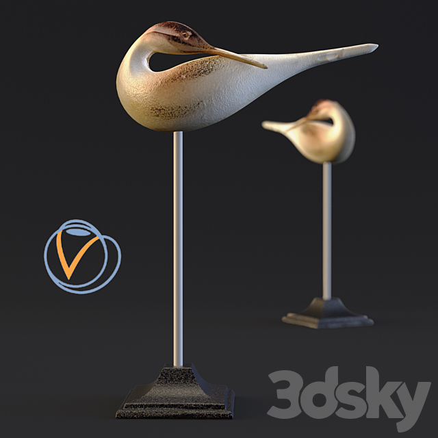 Libra Dunes Golden Sandpiper Sculpture 3DSMax File - thumbnail 3