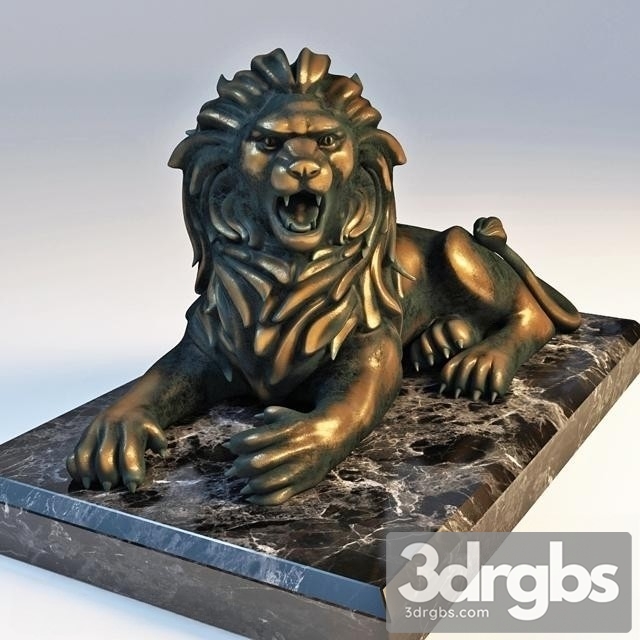 Lion 2 Sculpture 3dsmax Download - thumbnail 1