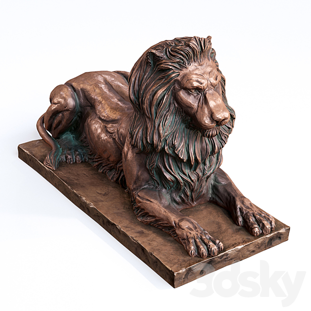 Lion Sculpture 3DS Max Model - thumbnail 2