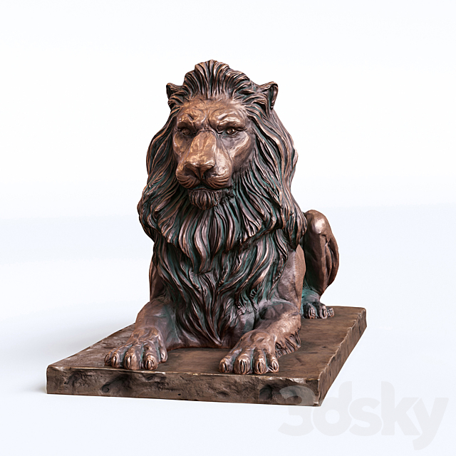 Lion Sculpture 3DS Max Model - thumbnail 4