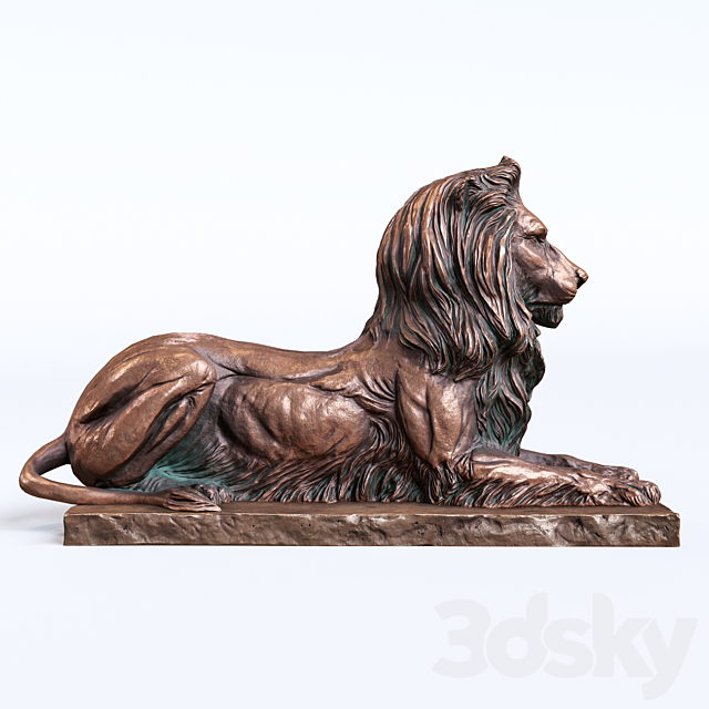 Lion Sculpture 3DS Max Model - thumbnail 5