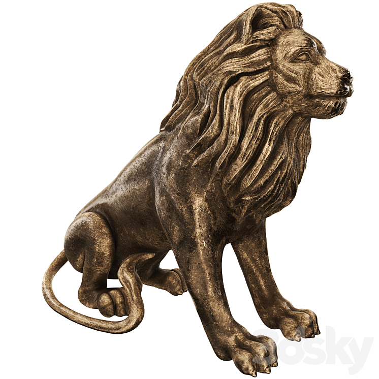 lion statue 3DS Max Model - thumbnail 1