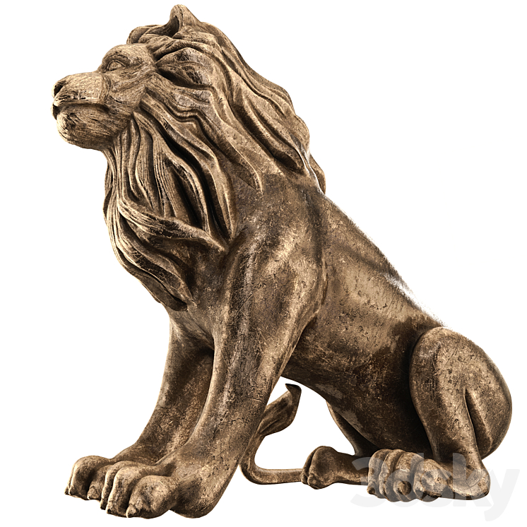 lion statue 3DS Max Model - thumbnail 2