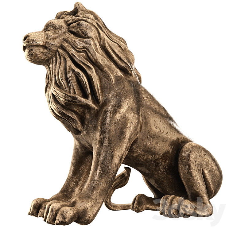 lion statue 3DS Max - thumbnail 2