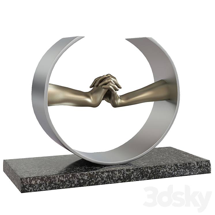 Lorenzo Quinn Sculpture During Love 3DS Max Model - thumbnail 2