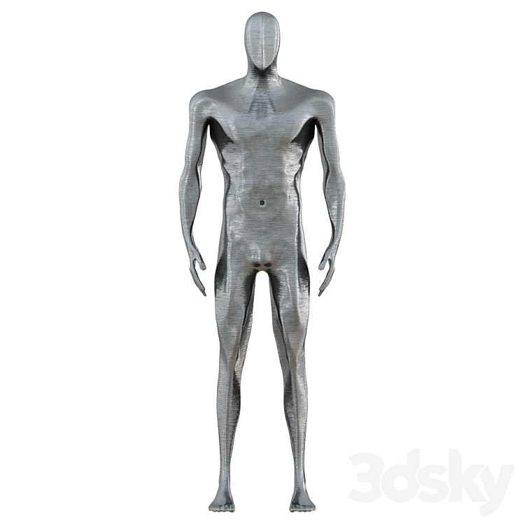 Male figurine made of metal 3DS Max Model - thumbnail 1