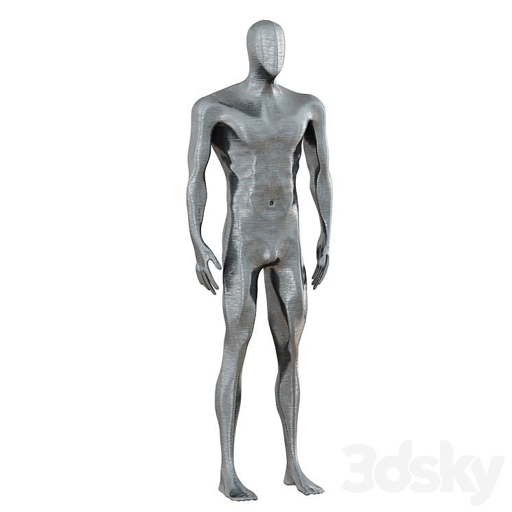 Male figurine made of metal 3DS Max Model - thumbnail 2