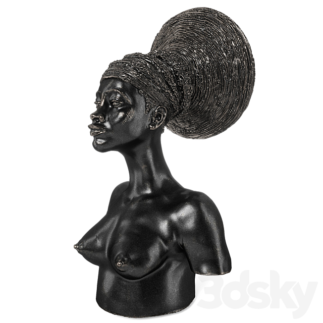 Malvina Hoffman Mangbetu Woman Dark metal 3DSMax File - thumbnail 2