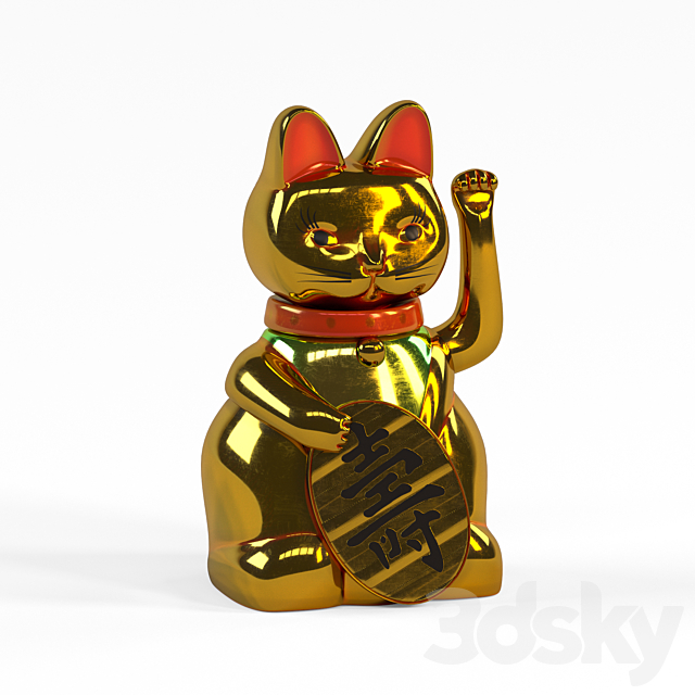 Maneki Neko Cat 3ds Max - thumbnail 1