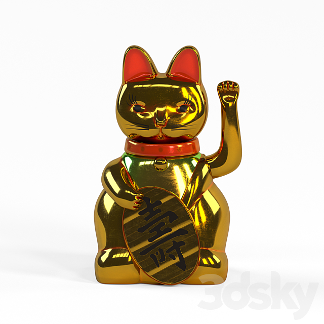 Maneki Neko Cat 3ds Max - thumbnail 2